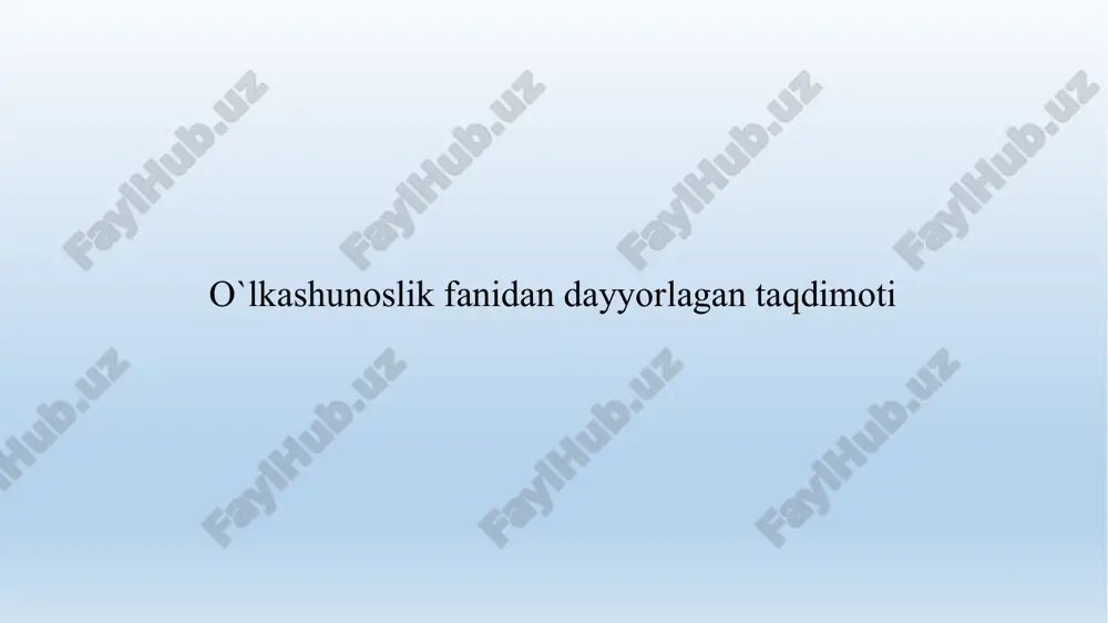 o’zbekistonda o’lkashunoslikning rivojlanishi — PPTX