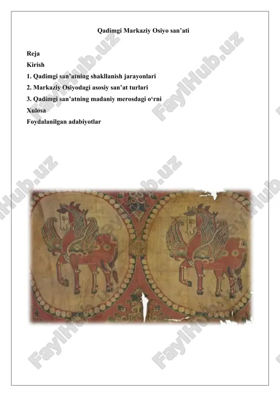 qadimgi markaziy osiyo san’ati — DOCX