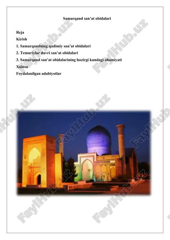 samarqand san’at obidalari — DOCX