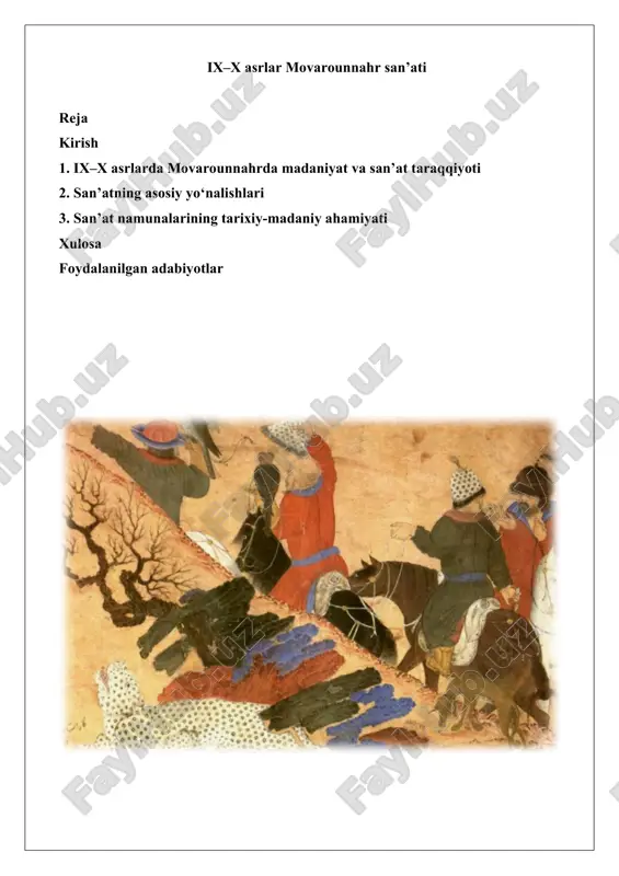 ix–x asrlar movarounnahr san’ati — DOCX
