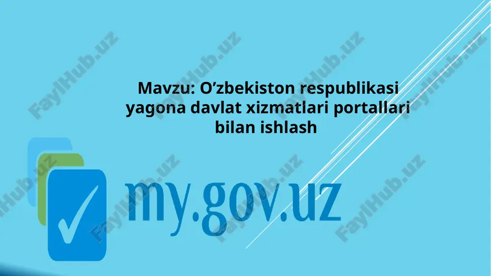 o’zbekiston respublikasi yagona davlat xizmatlari portallari bilan ishlash — PPTX