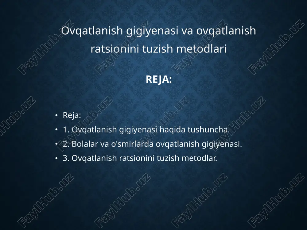 ovqatlanish gigiyena — PPTX
