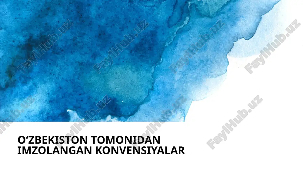 xalqaro konvensiyalar — PPTX