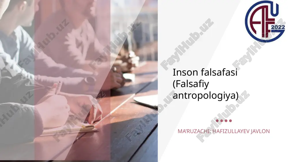 insonfalsafasi(falsafiyantropologiya) — PPTX