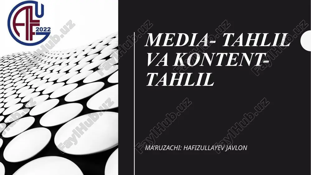 media-tahlil va kontent-tahlil — PPTX