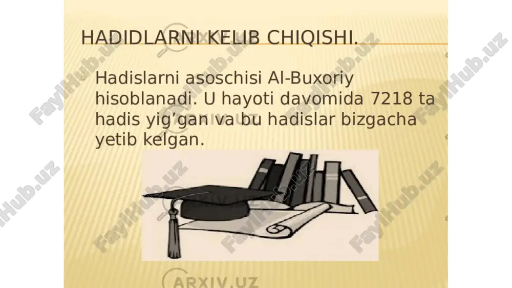 al-bukhariy hadislarnikkelib chiqishi — PPTX