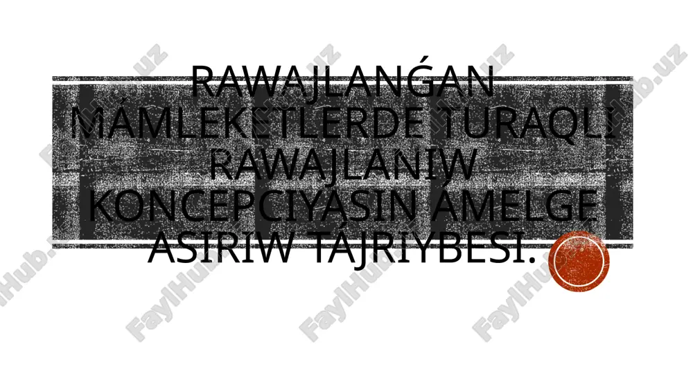 turaqlı rawajlanıw konceptsiyası — PPTX