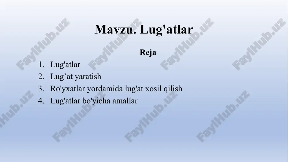 lug'atlar — PPTX