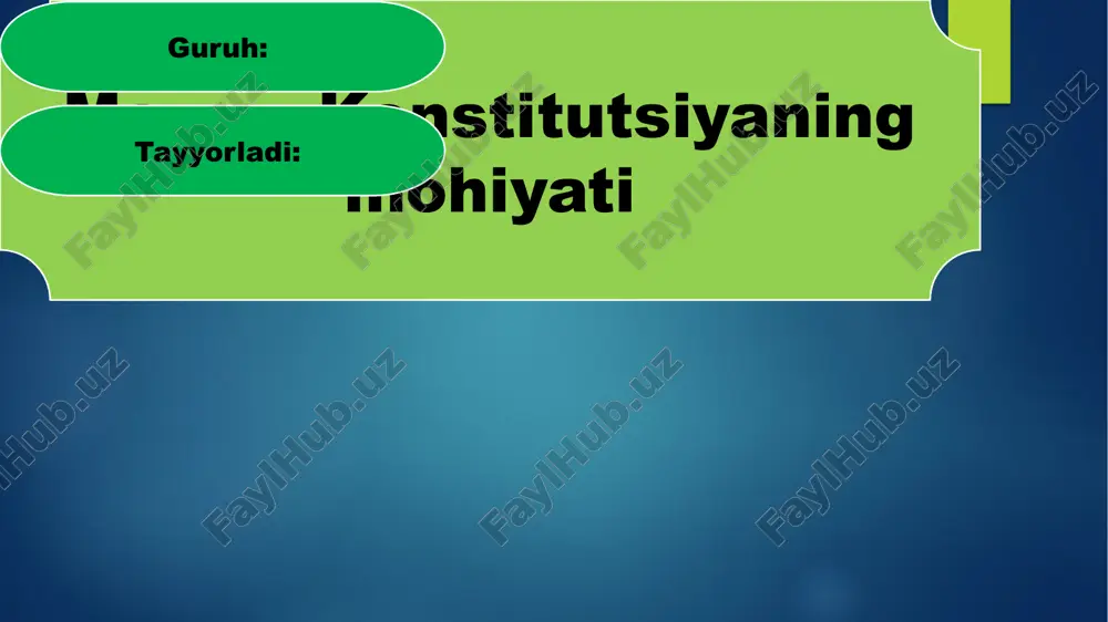 konstitutsiyaning mohiyati — PPTX