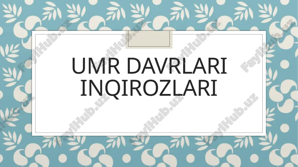 umr davrlariinqirozlari — PPTX