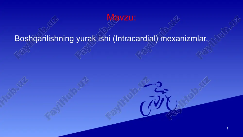 boshqarilishning yurak ishi (intracardial) mexanizmlar — PPTX