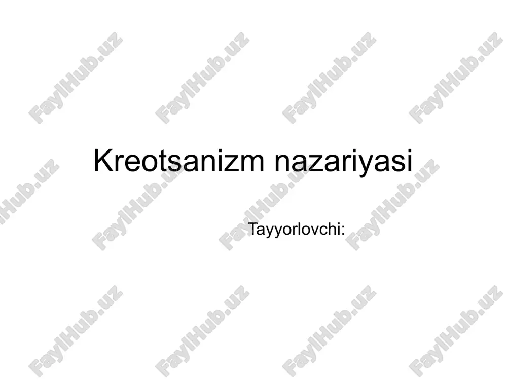 kreotsanizm nazariyasi — PPTX
