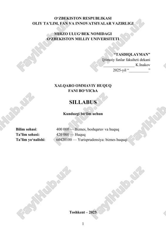 xalqaro ommaviy huquq — DOCX