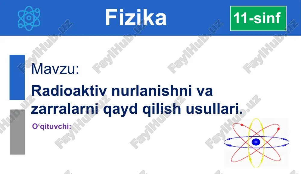 zarralarni qayd qilish usullari asboblar — PPTX