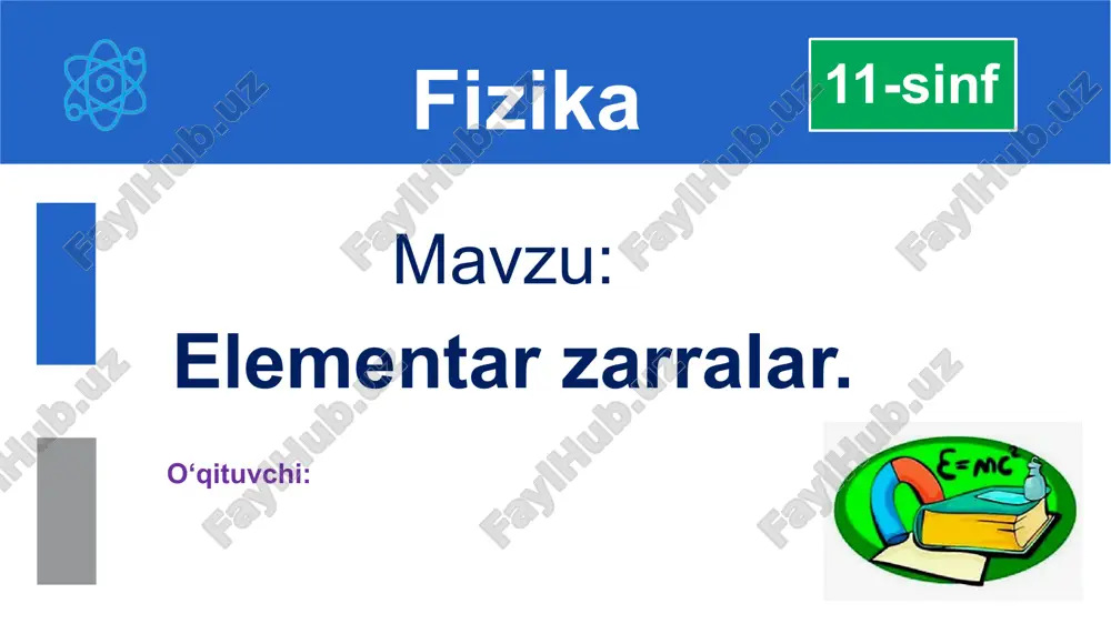 elementar zarralar — PPTX