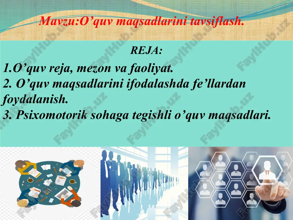 o’quv maqsadlarini tavsiflash — PPTX
