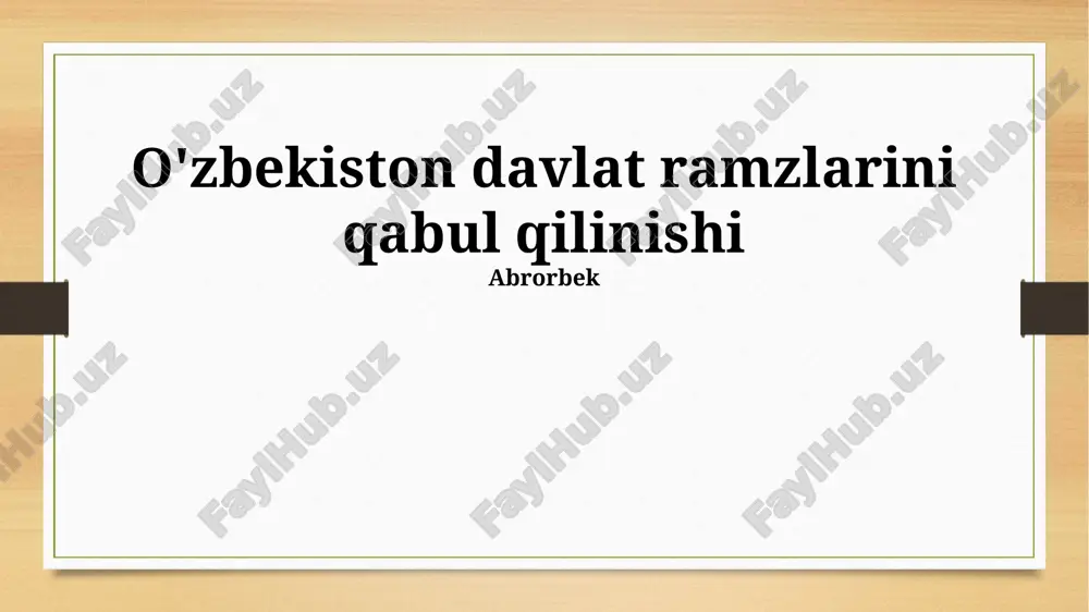 o'zbekiston davlat ramzlarini qabul qilinishi — PPTX