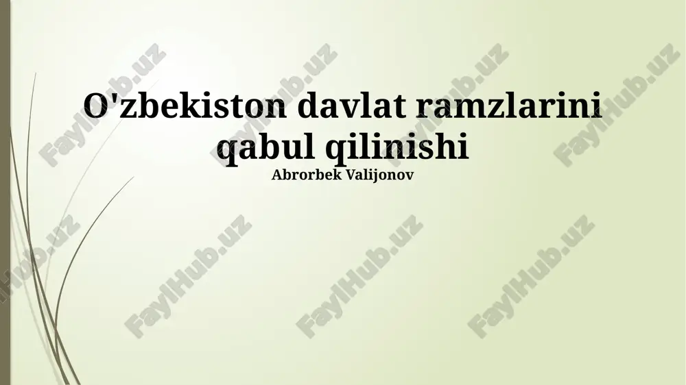 o'zbekiston davlat ramzlarini qabul qilinishi — PPTX