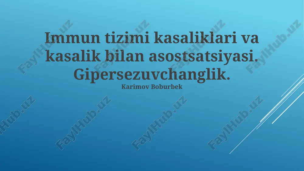 immun tizimi kasalliklari va kasallik bilan asostsatsiyasi — PPTX