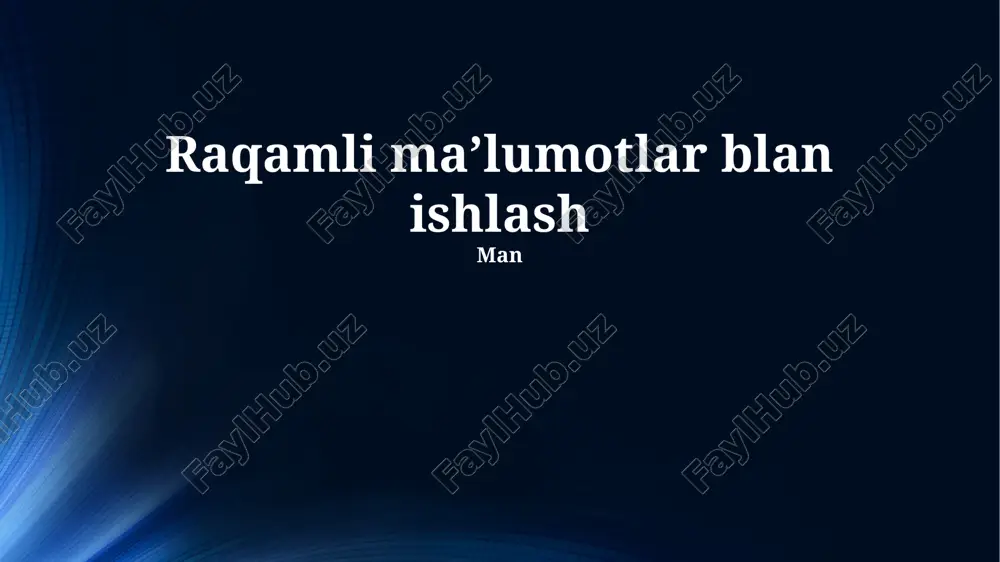 raqamli maʼlumotlar bilan ishlash — PPTX