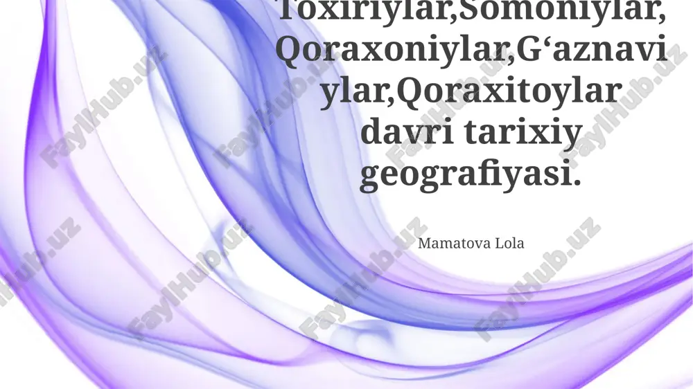 qoraxitoylar davri tarixiy geografiyasi — PPTX