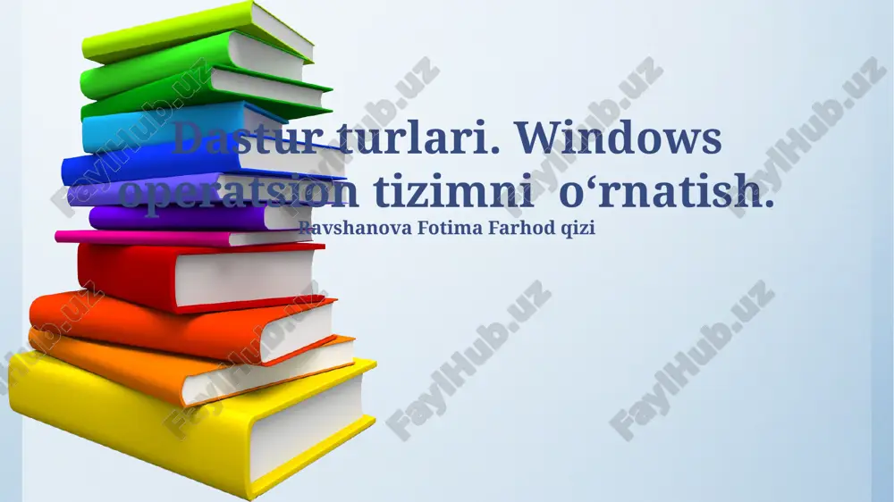 windows operatsion tizimi — PPTX