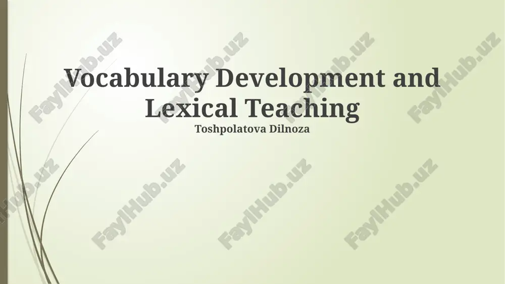vocabulary development and lexical teaching — PPTX