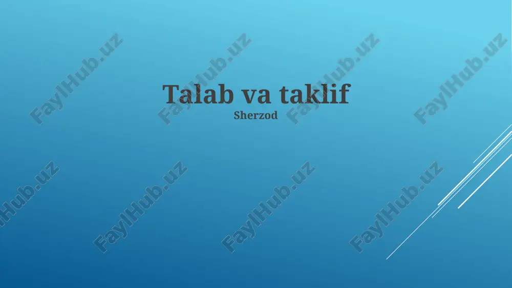 talab va taklif — PPTX