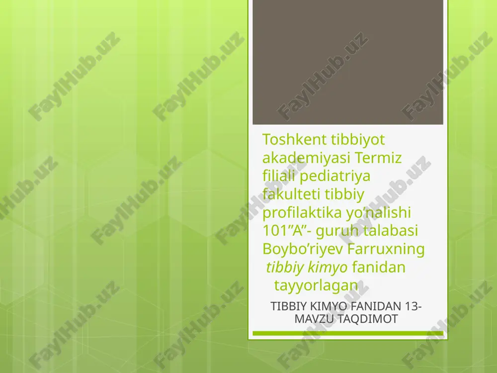 yurak glikozidlarining kimyoviy tuzilishi va ahamiyati — PPTX