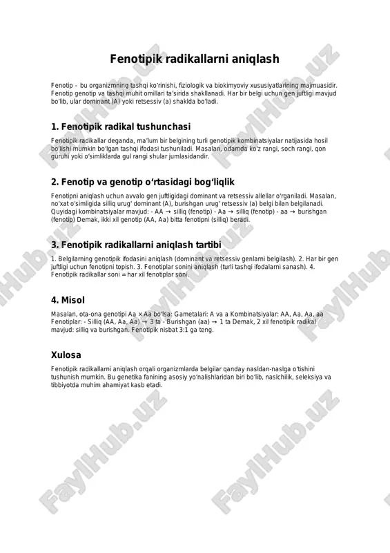 fenotipik radikallarni aniqlash — PDF