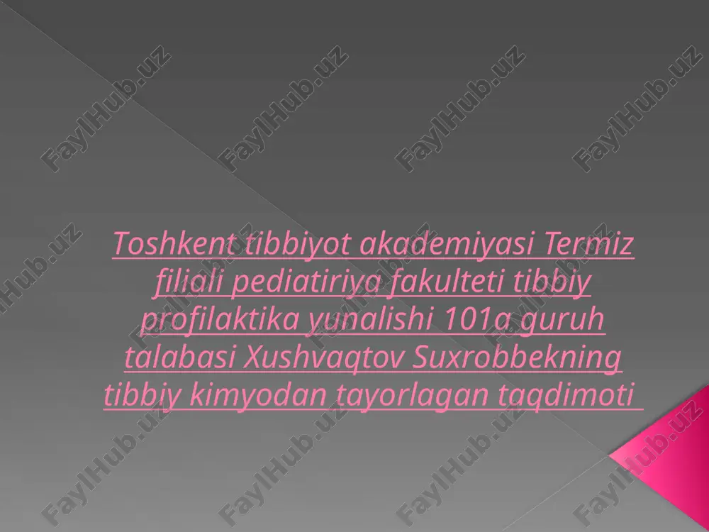 yuqori molekulyar birikmalar kimyosi — PPTX