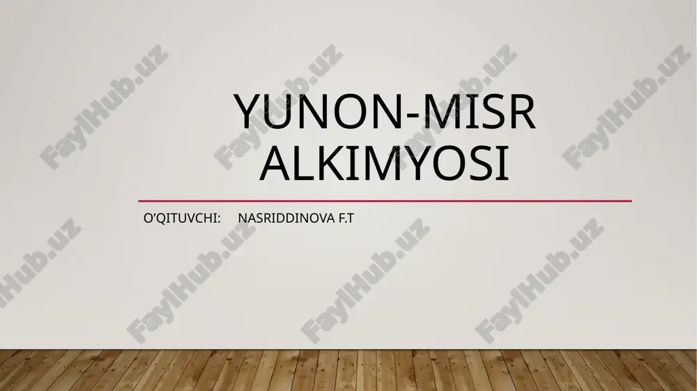 yunon-misr alkimyosi — PPTX