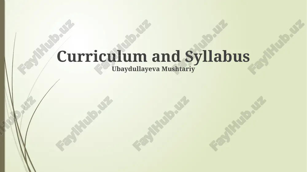 curriculum and syllabus — PPTX