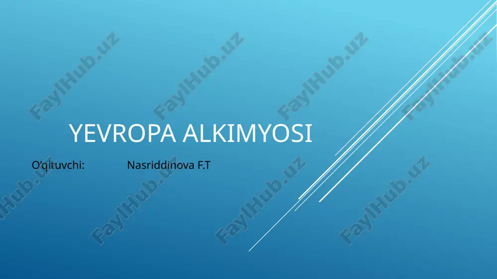 yevropa alkimyosi — PPTX