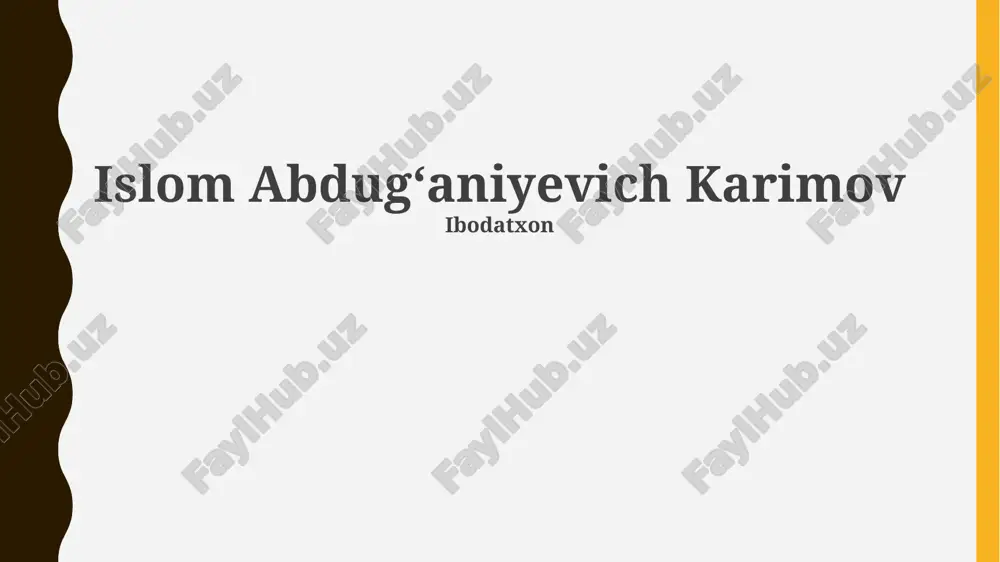 islom abdugʻaniyevich karimov — PPTX