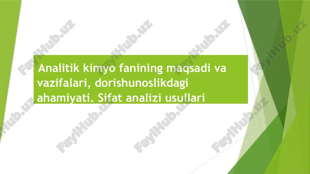 analitik kimyo — PPTX