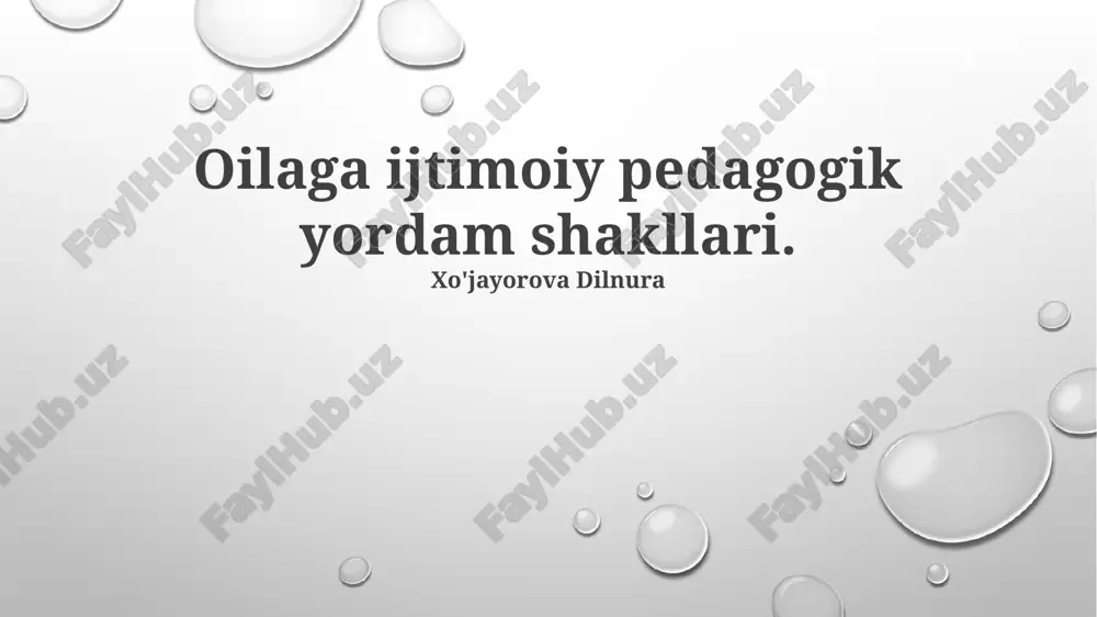 ijtimoiy pedagogik yordam shakllari — PPTX