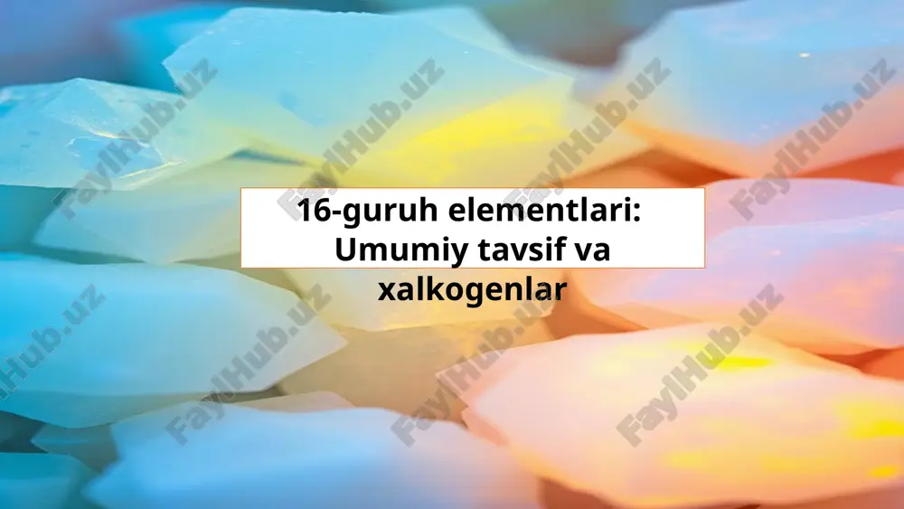 16-guruh elementlari — PPTX