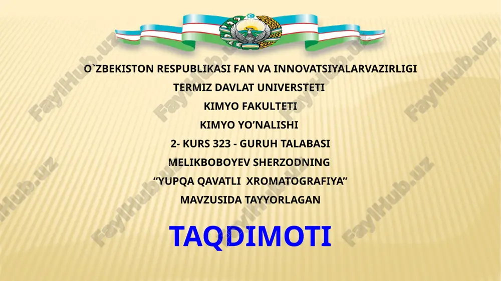yupqa qavatli xromatografiya — PPTX