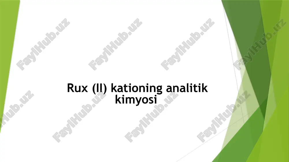 rux(ii)kationing analitik kimyosi — PPTX