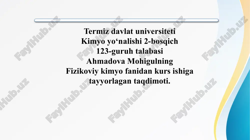 galvanik element termodinamikasi taqdimoti — PPTX