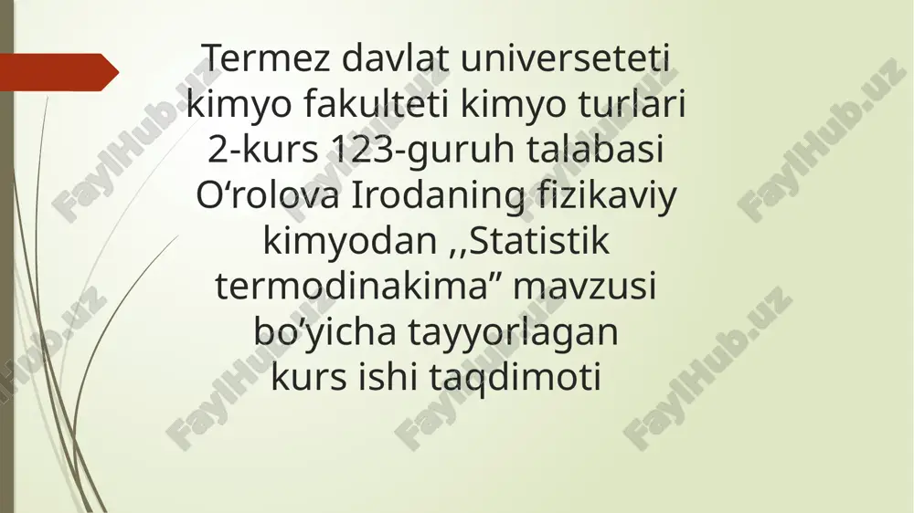 statistik termodinamika — PPTX
