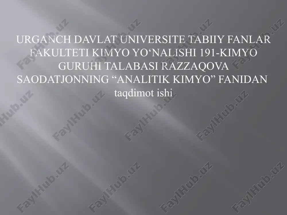 analitik kimyo — PPTX