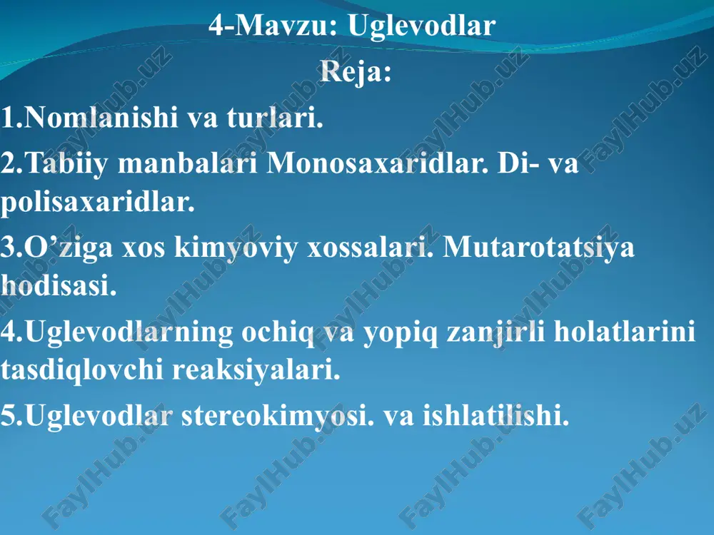 uglevodlar — PPT