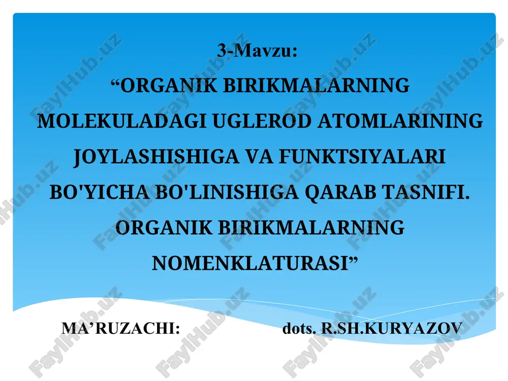 organik birikmalar — PPT