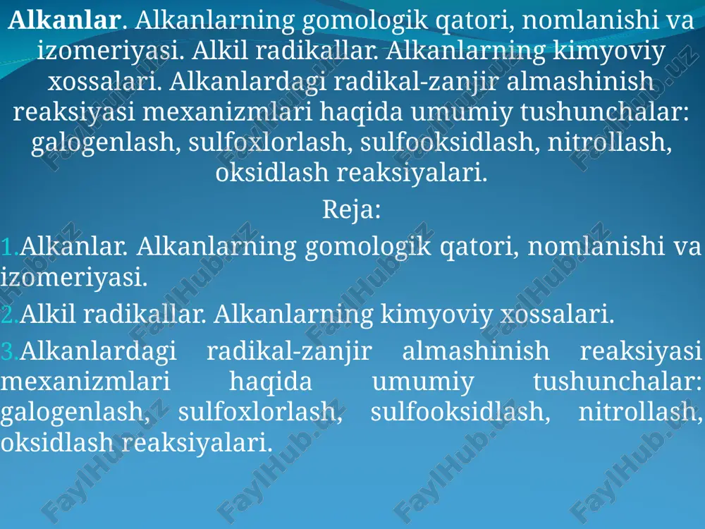 alkanlar — PPT