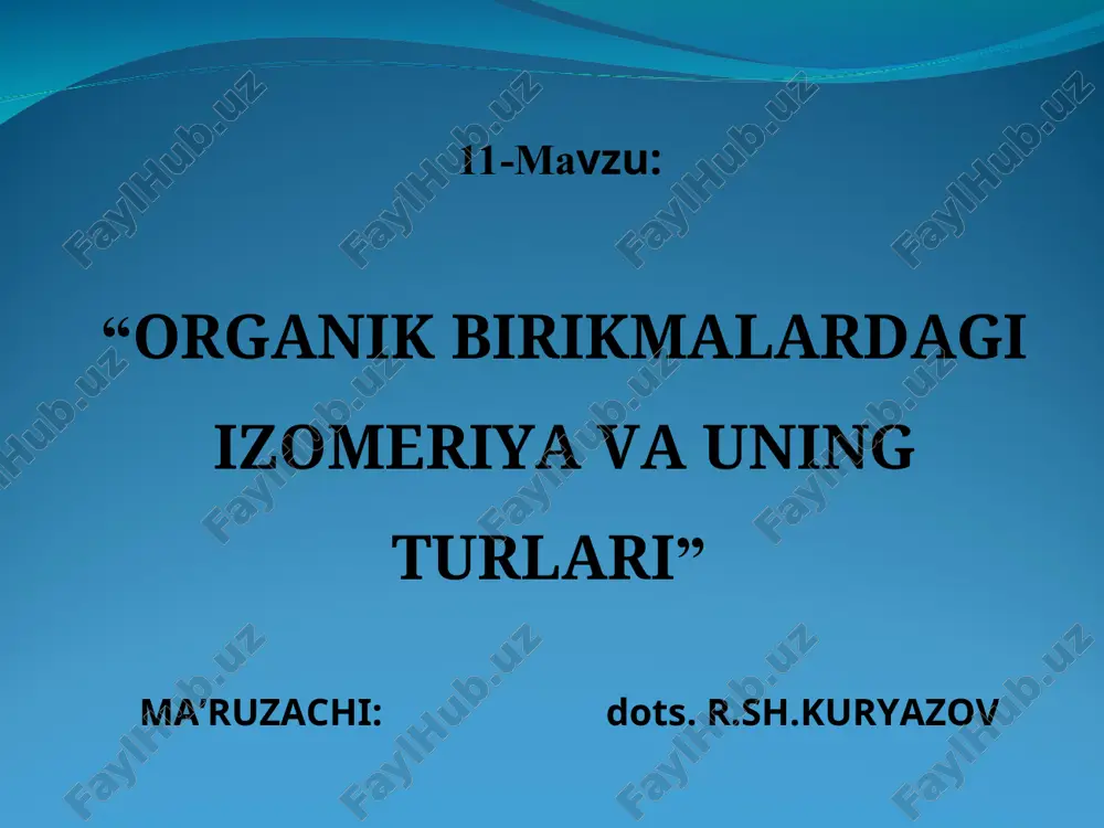 izomeriya va uning turlari — PPT