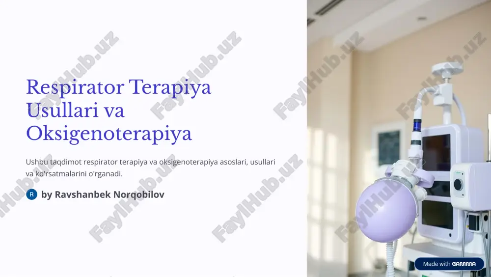 respirator terapiya usullari va oksigenoterapiya — PDF