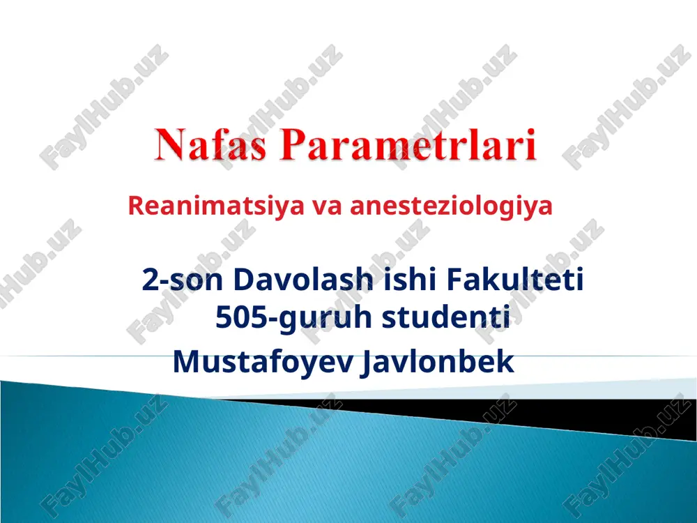 nafas parametrlari — PPT