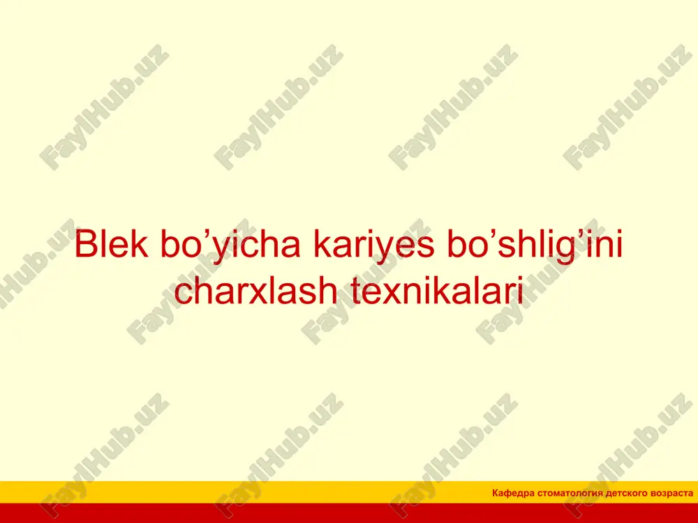 blekbo’yichakariyesbo’shlig’inicharxlashtexnikalari — PPTX